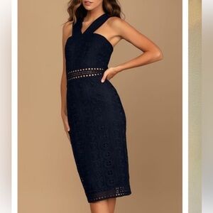 Lulu's Navy Midi Dress